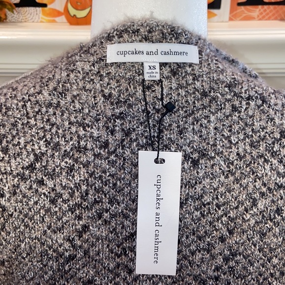 NWT Cupcakes and Cashmere Open Front Gray Kline Leopard Print Cardigan - Picture 5 of 8